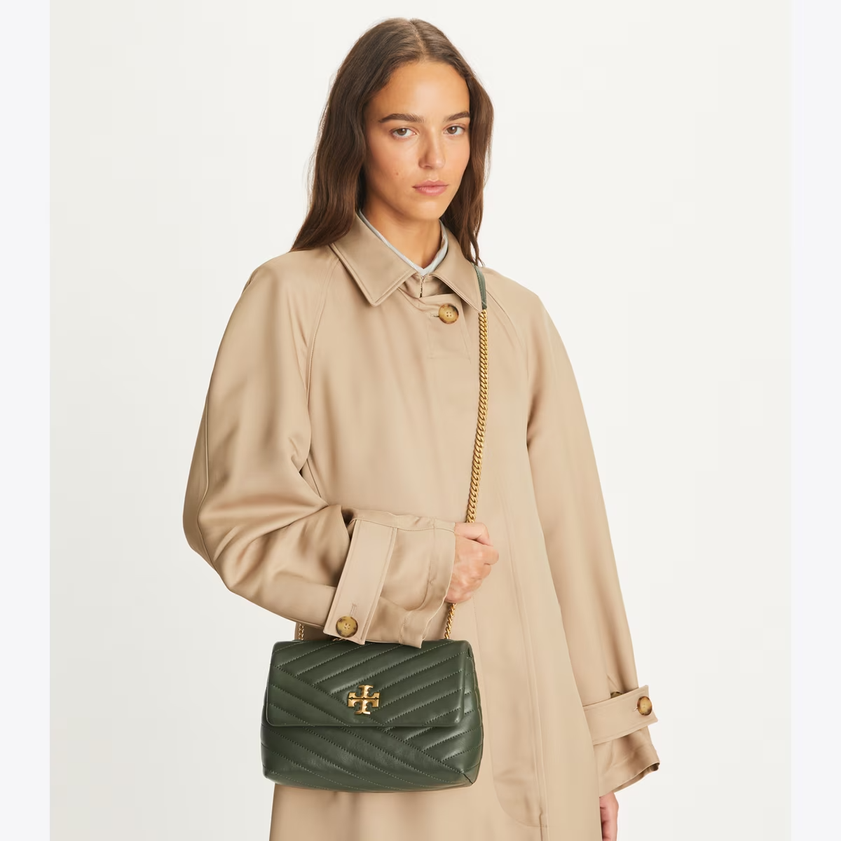 SMALL KIRA CHEVRON SHOULDER BAG