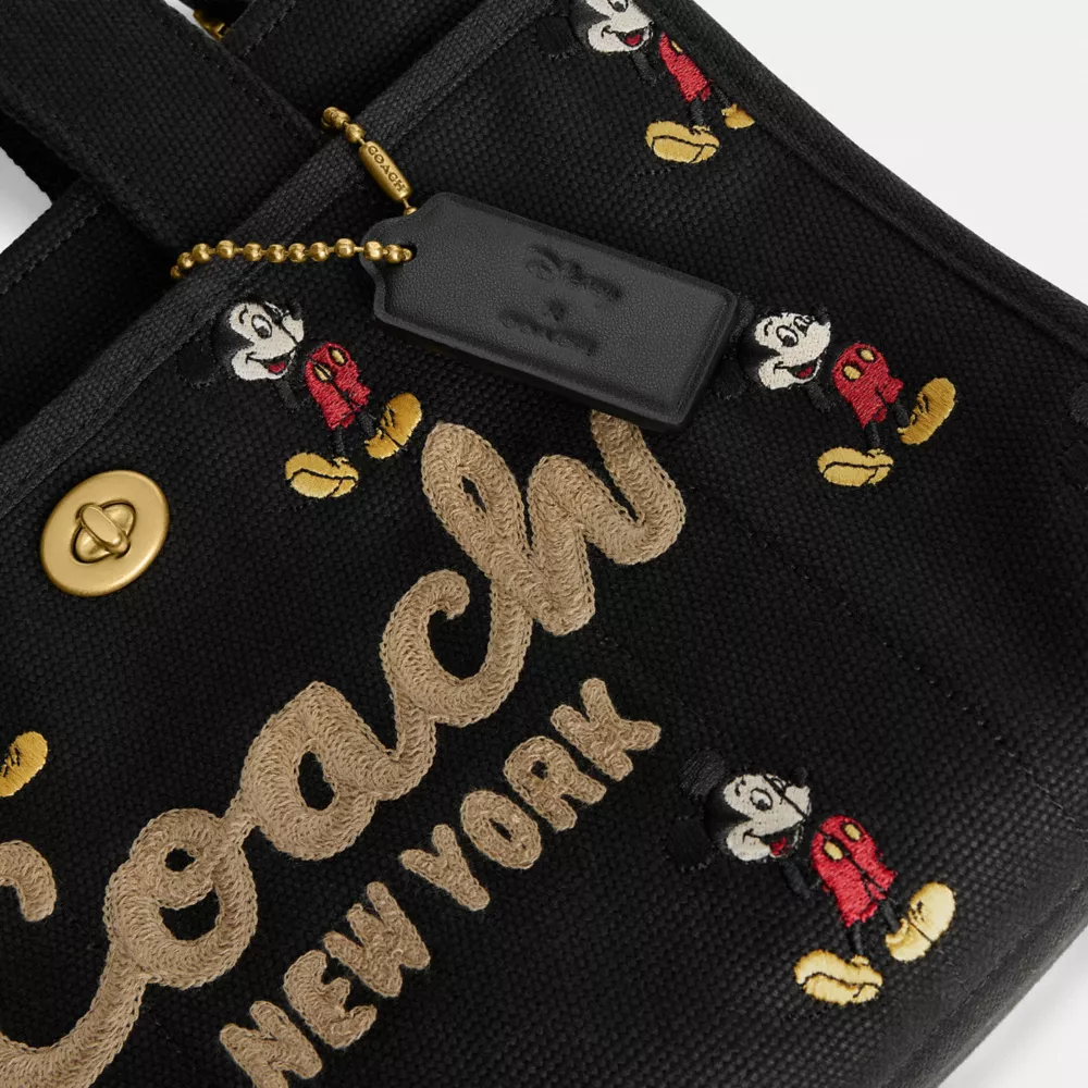Disney X Coach Cargo Tote Bag 26 With Mickey Mouse In Regenerative Cotton