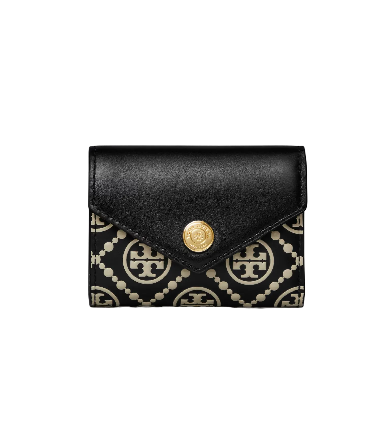 T MONOGRAM CONTRAST EMBOSSED SMALL ENVELOPE WALLET