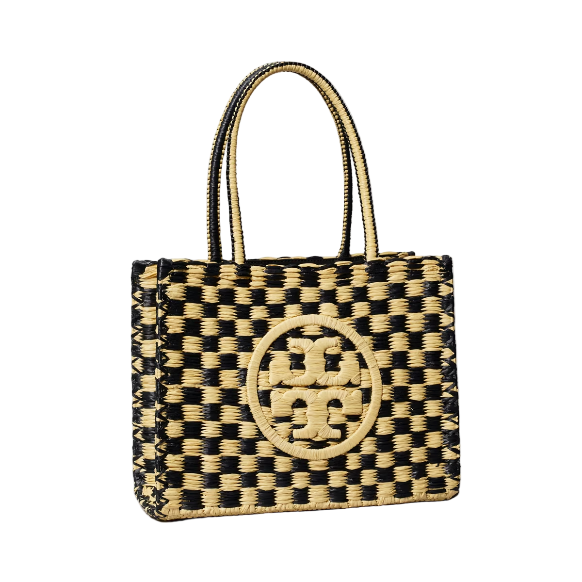 SMALL ELLA HAND-CROCHETED CHECKERED TOTE