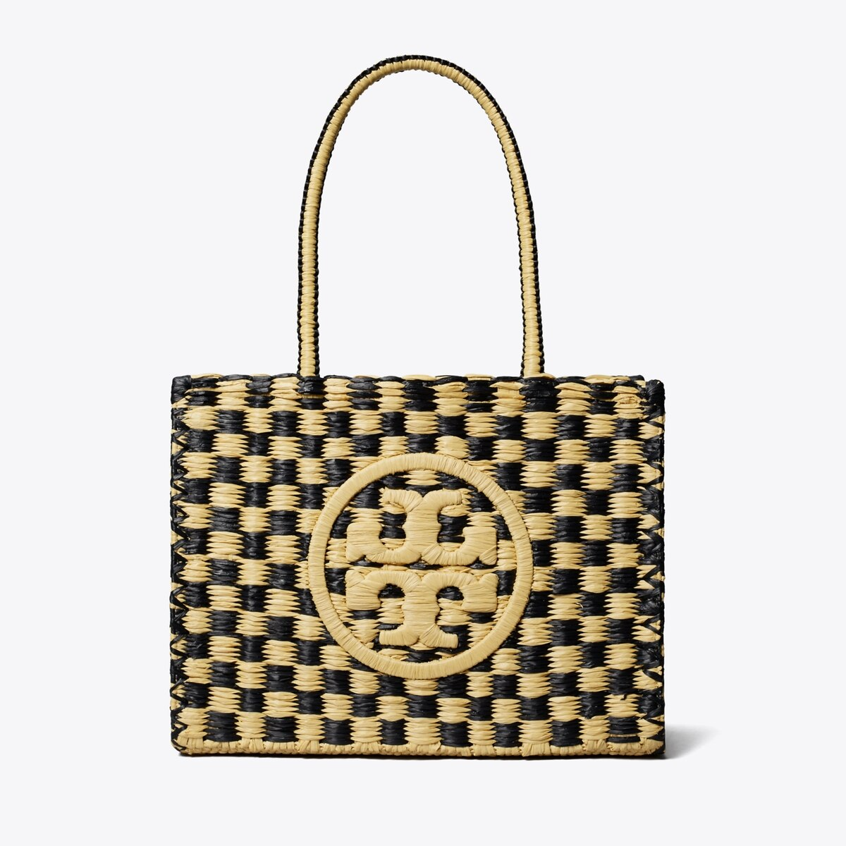 SMALL ELLA HAND-CROCHETED CHECKERED TOTE