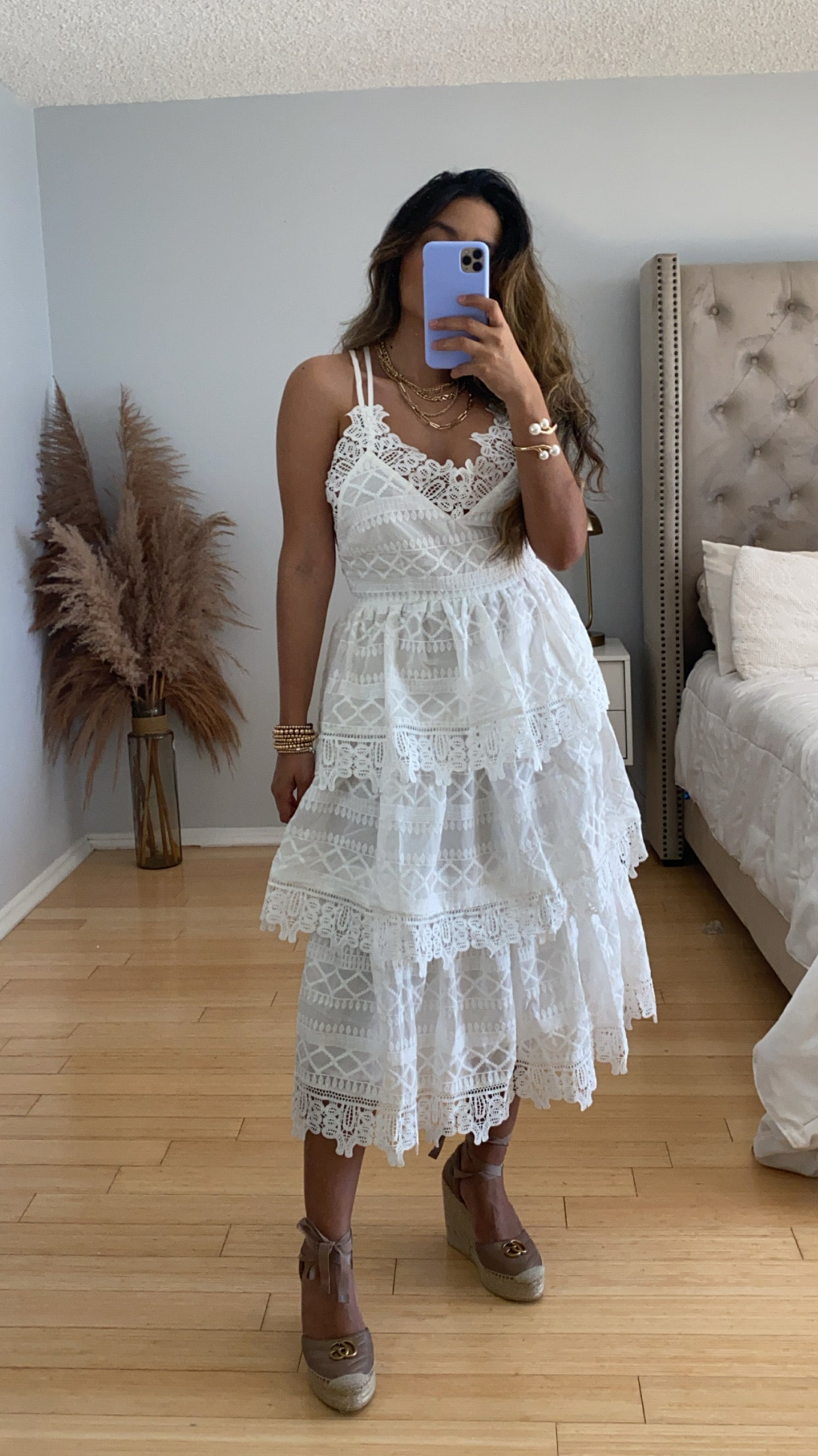 VESTIDO LARGO ESCALONADOS SIN MANGAS