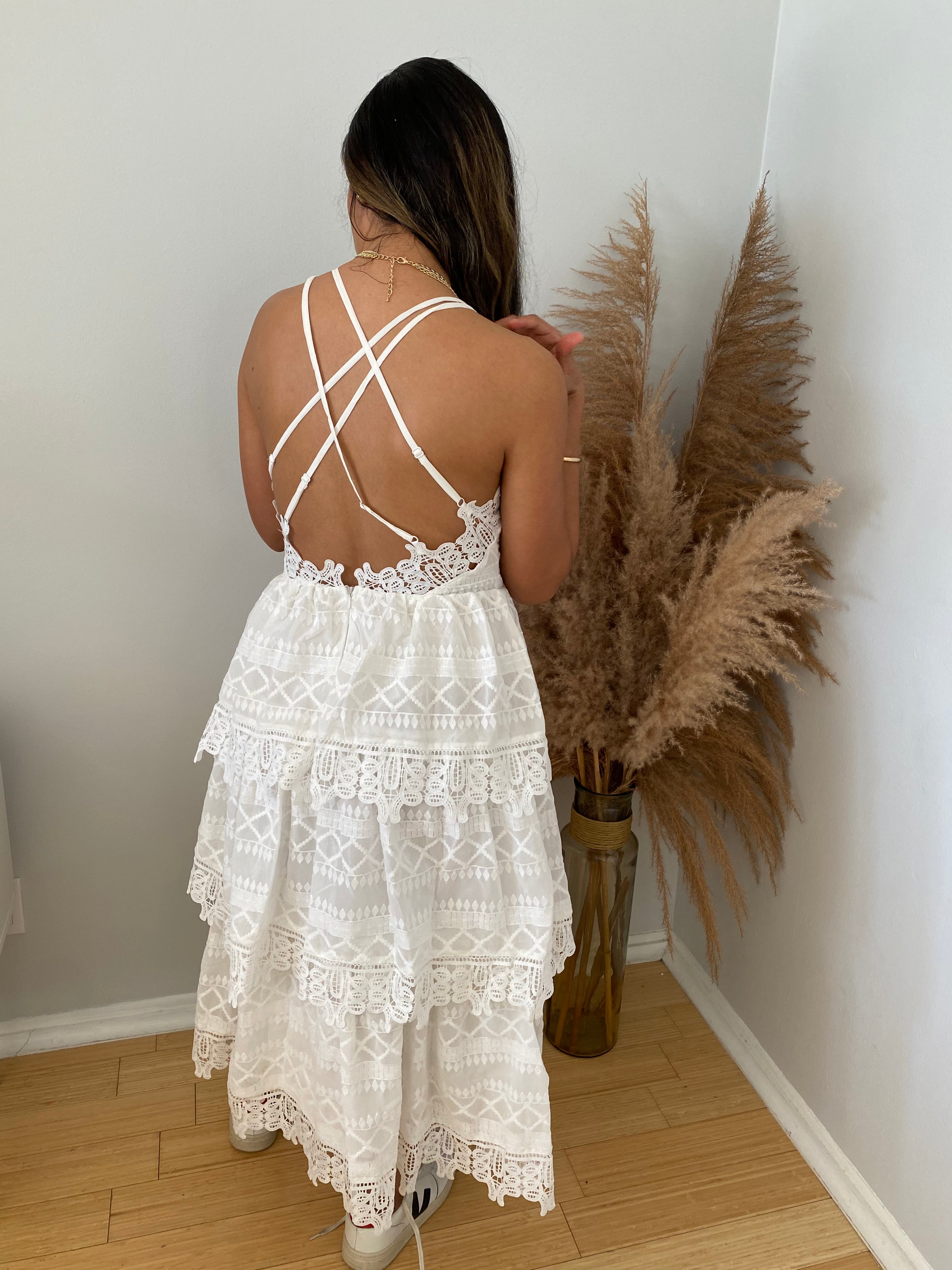 VESTIDO LARGO ESCALONADOS SIN MANGAS