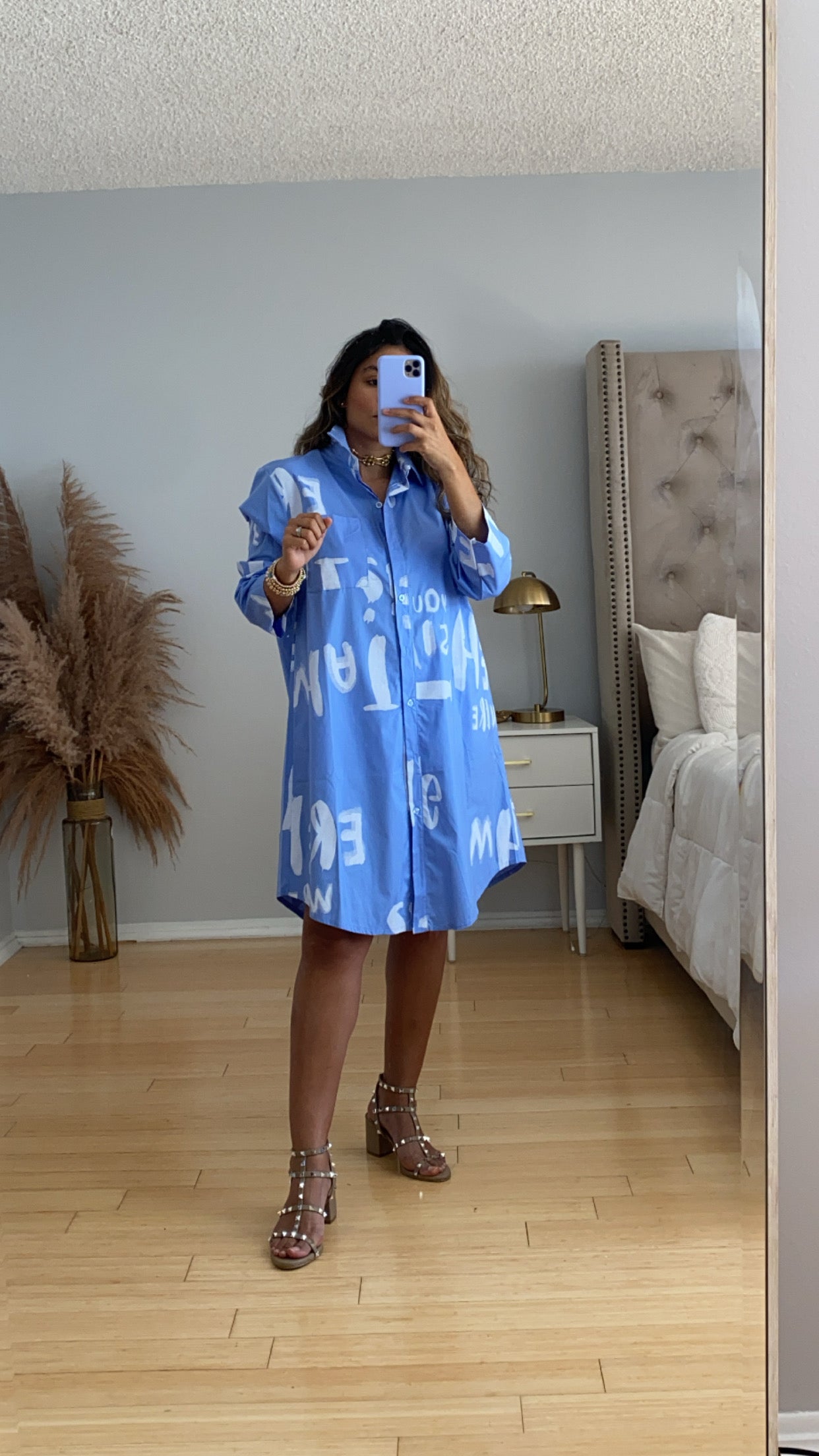 CAMISA LARGA ESTAMPADA