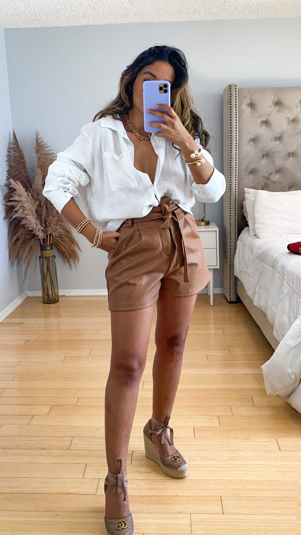 SHORTS PAPERBAG DE PIEL VEGANA