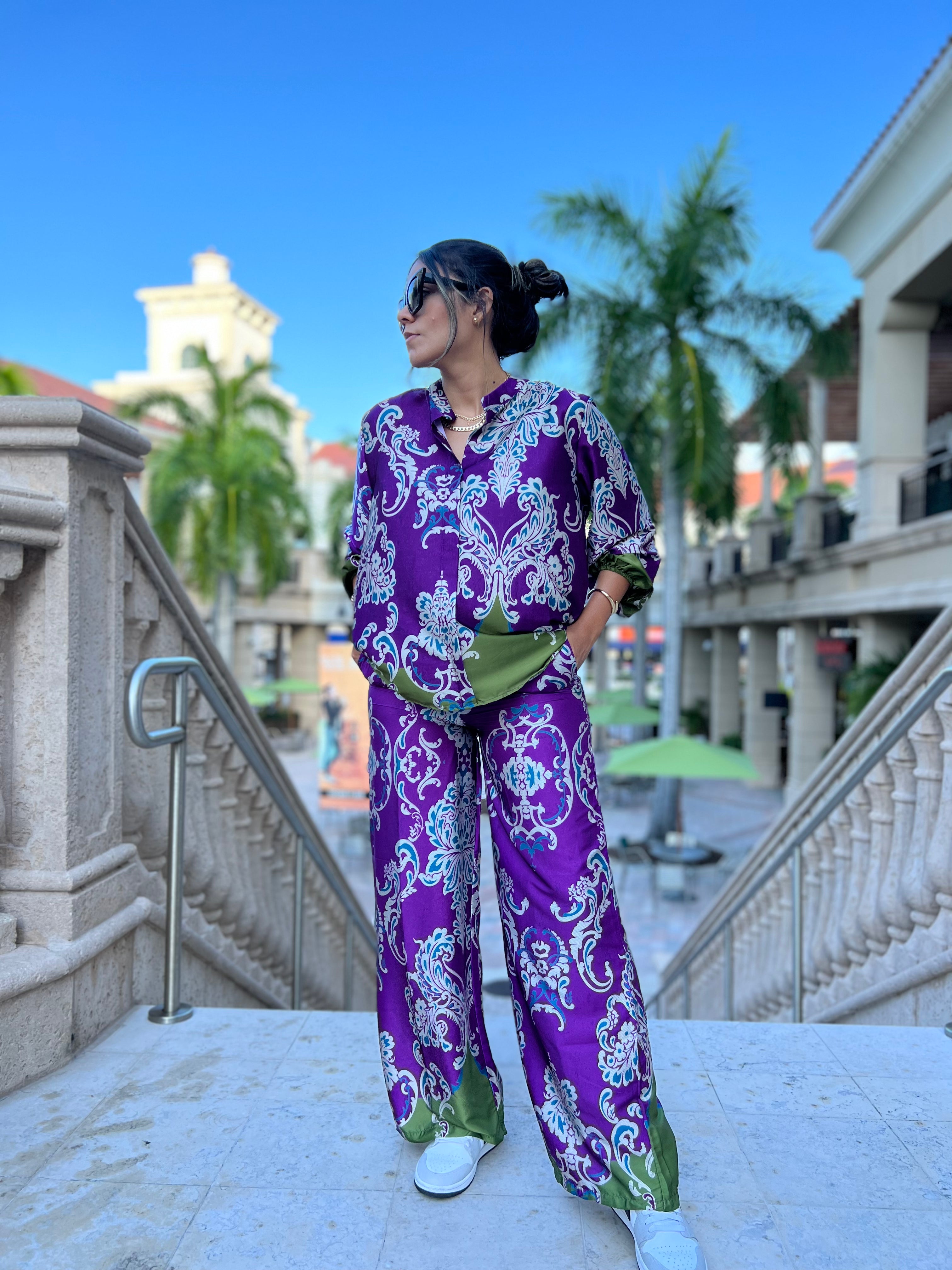 Conjunto bohemio de manga larga