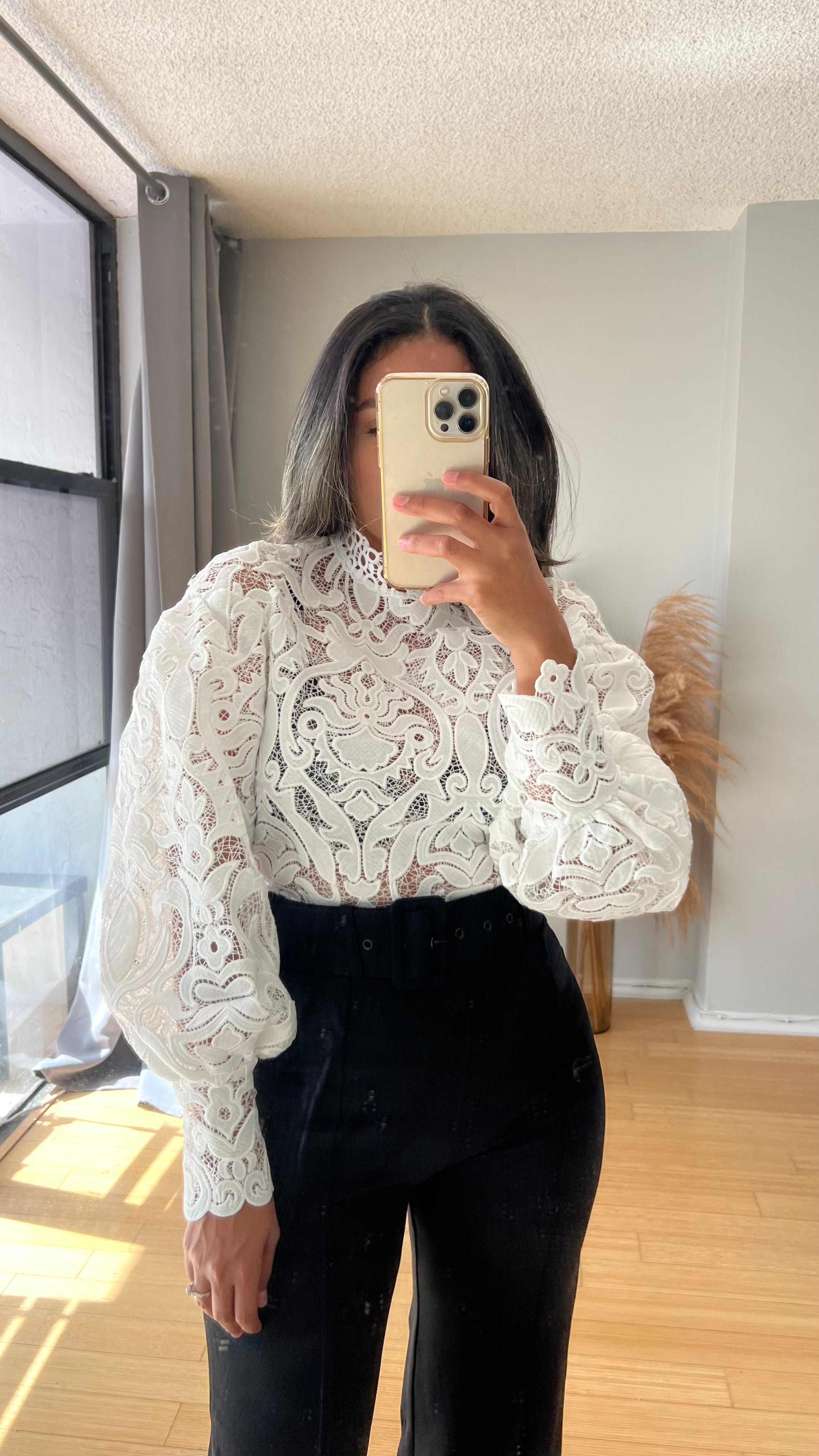 Top encaje blanco