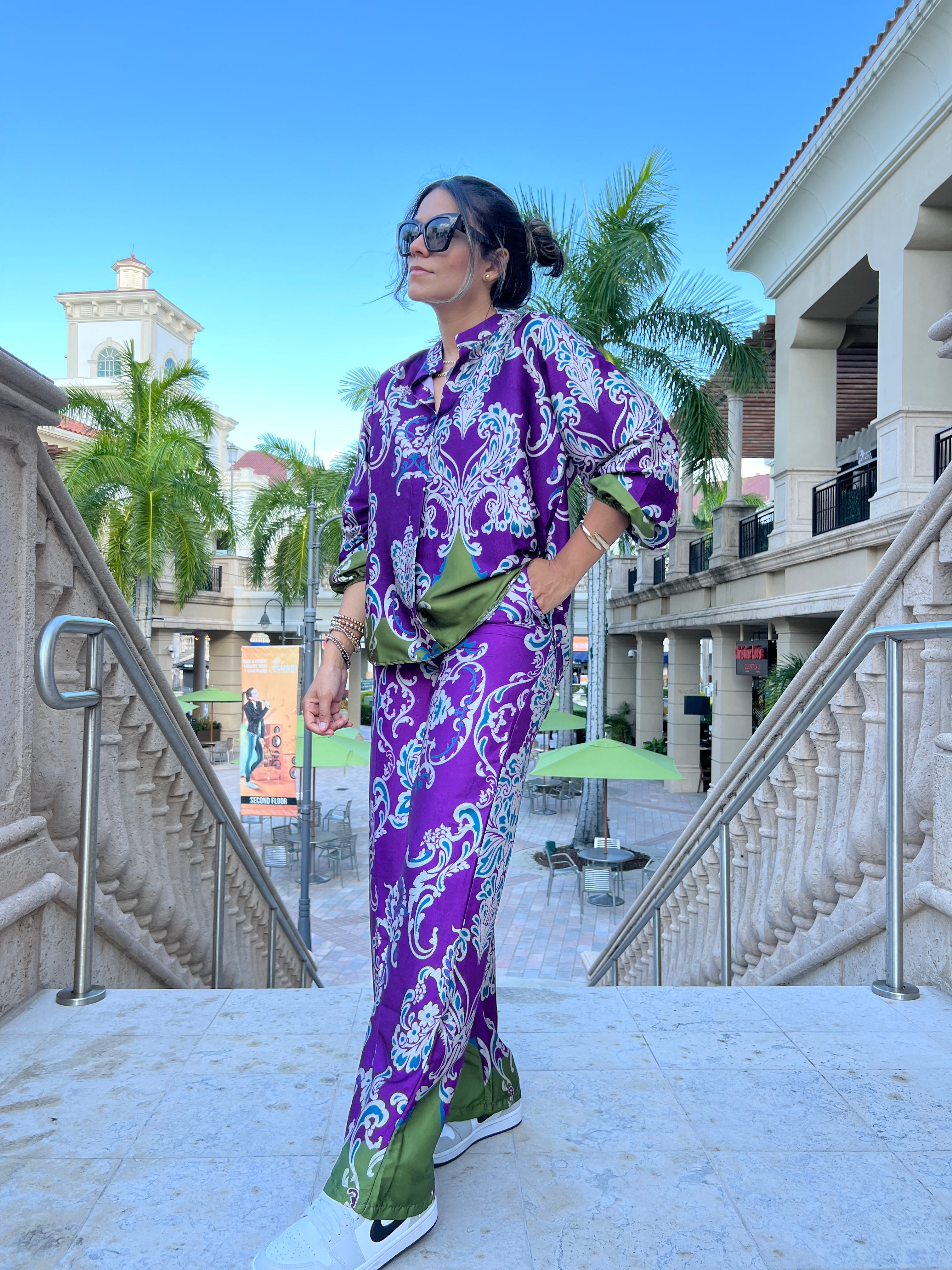 Conjunto bohemio de manga larga