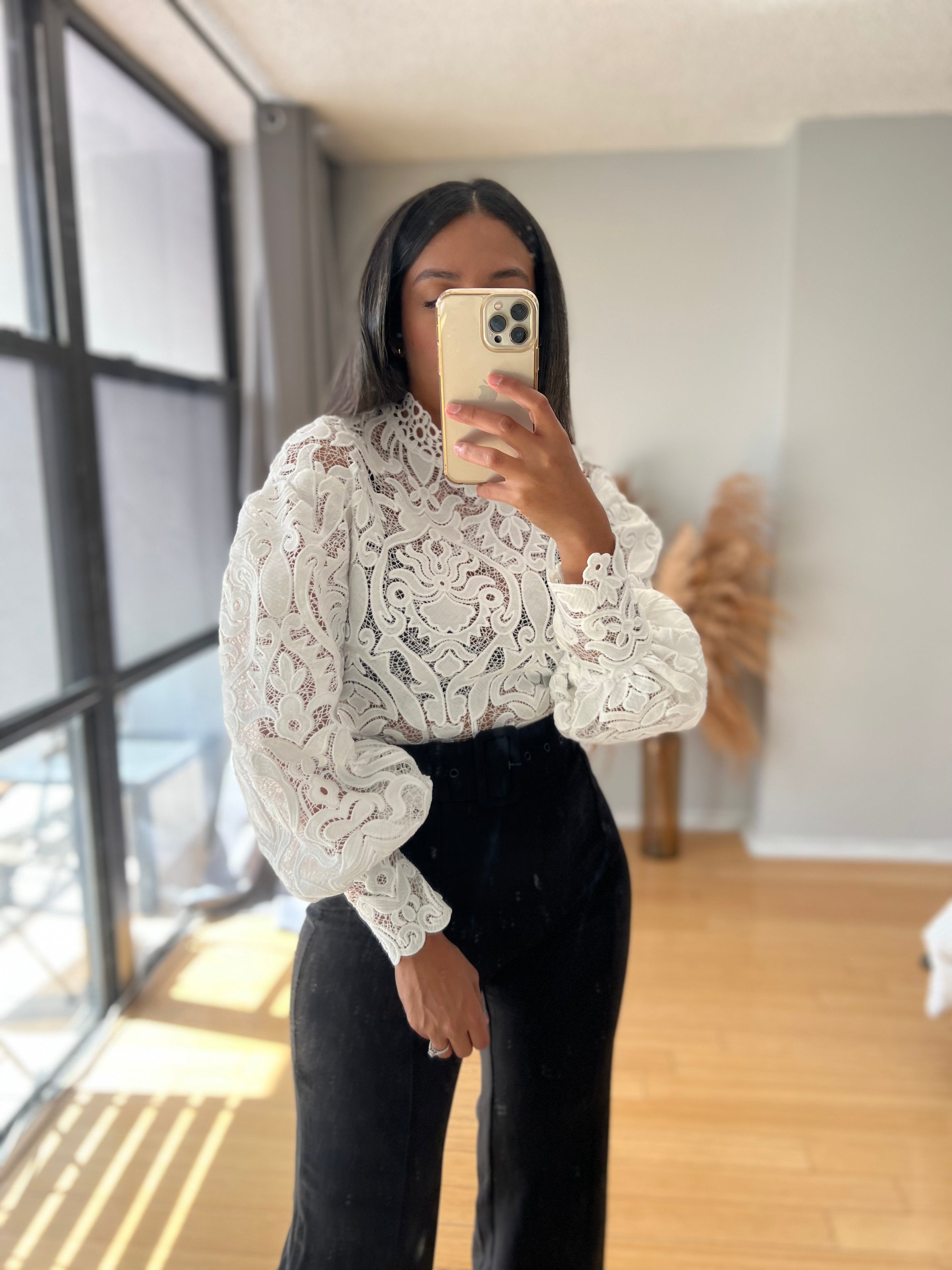 Top encaje blanco