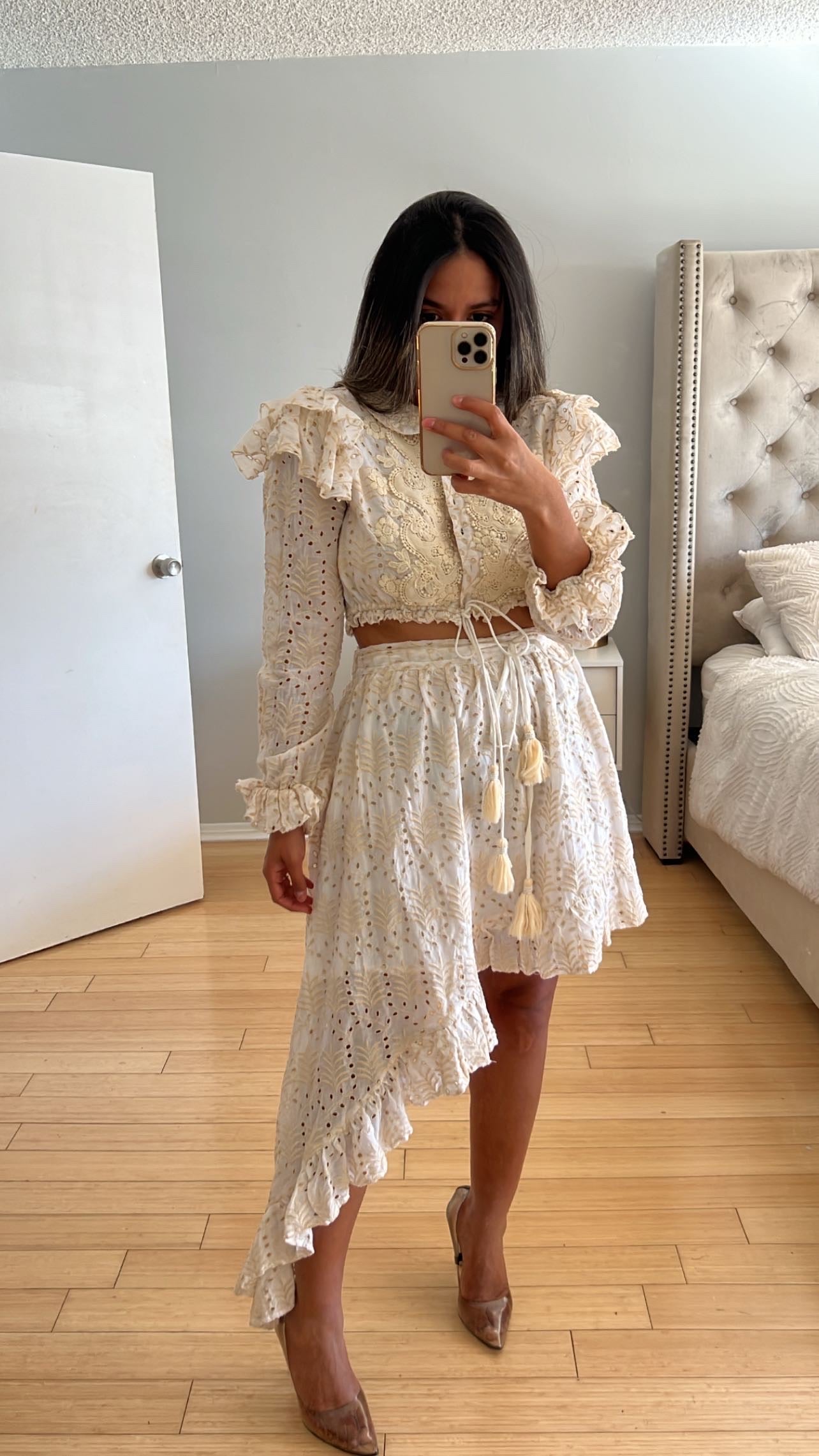Conjunto Crochet crema